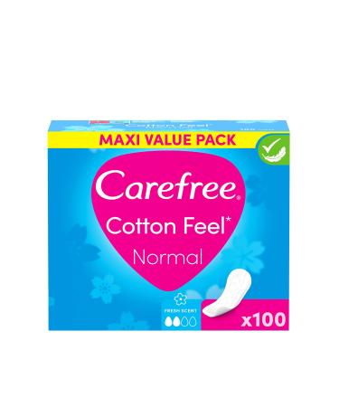 Carefree slip performances Cotton Feel normal with fresh fragrance 100% breathable for a long -lasting feeling of freshness size normal 100 pieces 100 pieces (1 Pack)