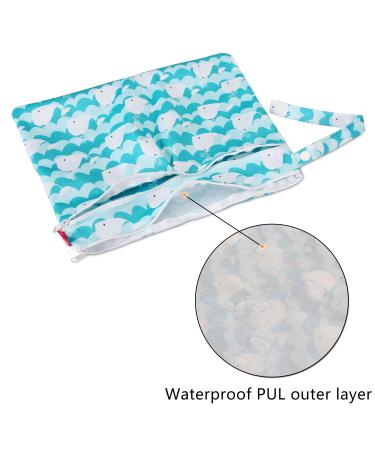 Damero Reusable Diaper Bag Wetbag - Perfect for Babies Dirty Clothes & Accessories | Cute Cat Design & Whale Print - Buy Online on GoSupps.com