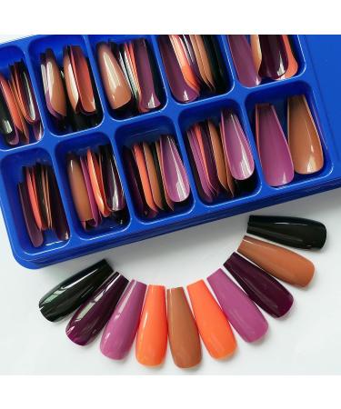 LoveOurHome 400pc Long Colored Coffin Press on Nails - Assorted Coffin False Fingernails for Women in 20 Colors - Buy Online on GoSupps.com