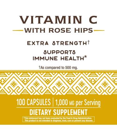Nature's Way Vitamin C 1000mg with Rose Hips - 100 Capsules (Pack of 2) - Buy Online on GoSupps.com