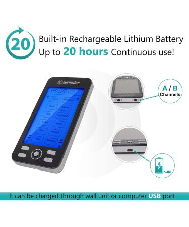 Rechargeable TENS 24 Muscle Stimulator Set - Pain Relief Therapy for Lower Back Neuropathy Arthritis Sciatica & More | Complete Kit with Flex Belt & Slippers - Buy Online on GoSupps.com