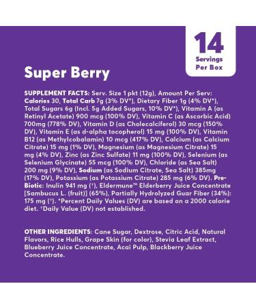 Nuun Immunity3 Electrolyte Powder | Elderberry Vitamins & Zinc | Super Berry, 14 Count - Buy Online on GoSupps.com
