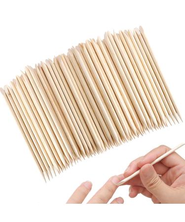 Sticks for Nails, Orange Wood Nail Sticks Double Sided Multi Functional Cuticle Pusher Remover Manicure Pedicure Tool (100PCS)