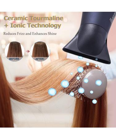 1875w Hair Dryer Lightweight and Quiet Ionic Blow Dryer with Diffuser Concentrator Professional DC Motor for Salon 2 Speed and 3 Heat Settings Dark Blue - Buy Online on GoSupps.com