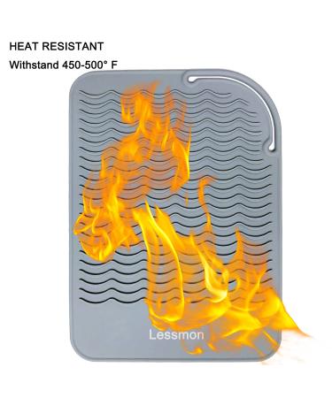 9 x 6.5 Heat Resistant Silicone Mat for Styling Tools - Grey | Curling Iron, Hair Straightener, Flat Iron Mat - Buy Online on GoSupps.com