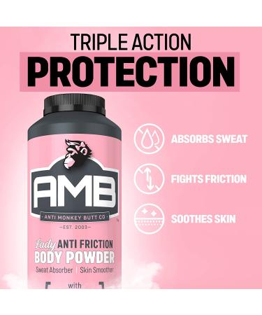 Anti Monkey Butt Lady's Body Powder with Calamine 8 oz (2 Pack) - Chafing Prevention & Sweat Absorption - Talc-Free - Buy Online on GoSupps.com
