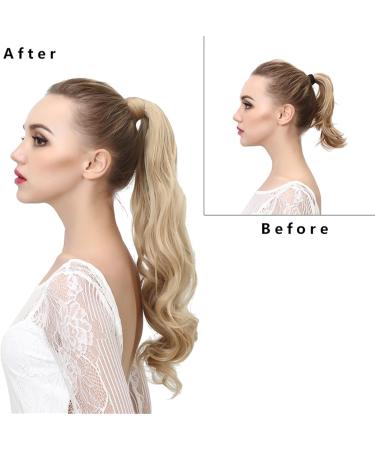 Ponytail Extension Natural Wavy Ponytail Hair Extension for Women Synthetic Long Heat Resistant Wrap Around Clip-in Ponytails Hairpieces Ponytail Hair Extension(Black brown) 20inches Black brown - Buy Online on GoSupps.com