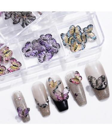 1 3D Butterfly Claw Charm Nail Claw Rhinestone Accessories Nail Decoration Decoration - Buy Online on GoSupps.com
