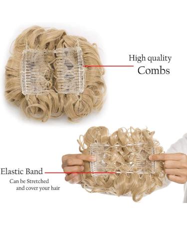 Drawstring Ponytail Clip in Comb Hair Extensions Chignon - Light Brown | Easy Up Do for Messy Curly Wavy Hair - Buy Online on GoSupps.com