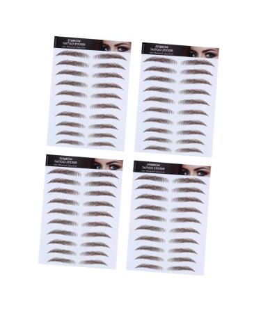OHPHCALL 6D Hair- Eyebrows Stickers 4pcs Eyebrow Stickers Temporary Eyebrows Eyebrows Imitation Eyebrow Post Paper 6d Make up