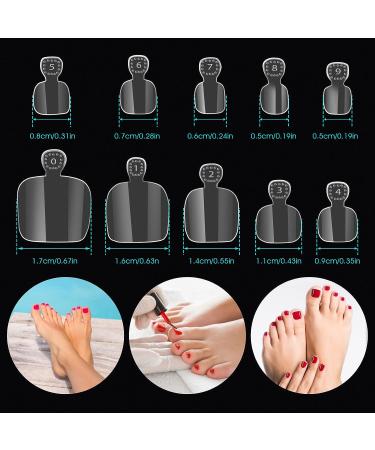 Prasacco 100 Pcs Clear Toe Nails Fake Nails with Box - 10 Sizes Full Cover False Toenails, Acrylic Toe Nail Tips for Nail Salons & DIY Nail Art - Manicure Tools for Foot Decoration - Buy Online on GoSupps.com
