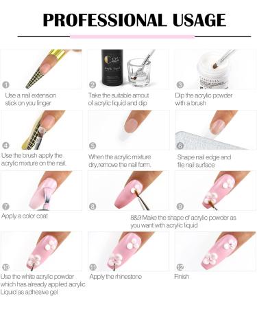 Clear Acrylic Powder 1.97oz Professional Acrylic Nail Powder Polymer Clear Nail Powder for Acrylic Nail Extension Carving Nails Acrylic Nails Extension for Nail Art (Clear) - Buy Online on GoSupps.com