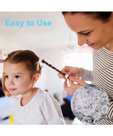 2000 PCS Mini Rubber Bands for Hair | Clear Elastic Hair Ties for Kids & Toddlers | YLYL Topsy Tail Tools Included - Buy Online on GoSupps.com