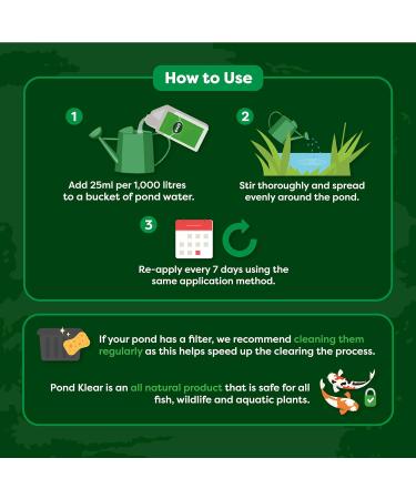 Envii Pond Klear - Natural Green Pond Water Treatment | Clears Green & Murky Water | Safe for Fish & Wildlife - 1L (40,000L) - Buy Online on GoSupps.com