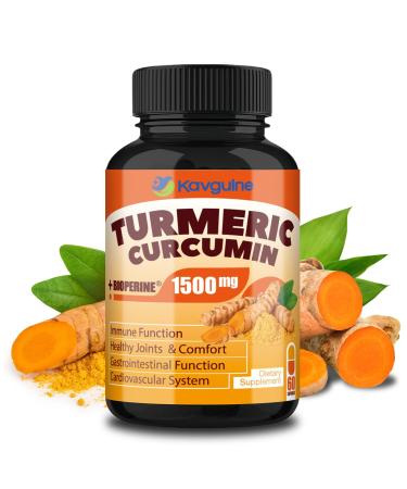 Turmeric Curcumin Supplement with Black Pepper 1650mg Organic Turmeric Capsules 95% Curcuminoids Turmeric for Joint Support Anti Inflammatory Supplement for Men & Women 60 Veggie Capsules