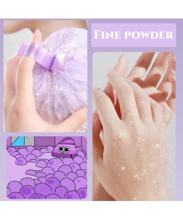 Highlighter Makeup Powder Puff Set - Body Glitter Shimmer Powder for Face Hair & Body | Long-Lasting Festival & Prom Essentials (2pcs Blue & Purple - Buy Online on GoSupps.com