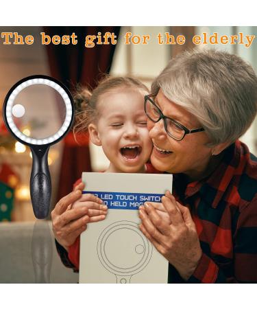 LED Magnifying Glass with Light - 60X Handheld Magnifier USB Charging 3 Modes - Ideal for Seniors Children Jewelers & Hobbies - Black - Buy Online on GoSupps.com