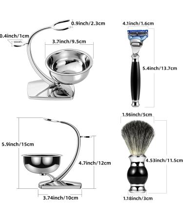 Grutti Premium Razor Brush Set - Complete Shaving Kit for Men Compatible with Fusion 5 - Gift Set with Stand Bowl & Brush - Black - Buy Online on GoSupps.com