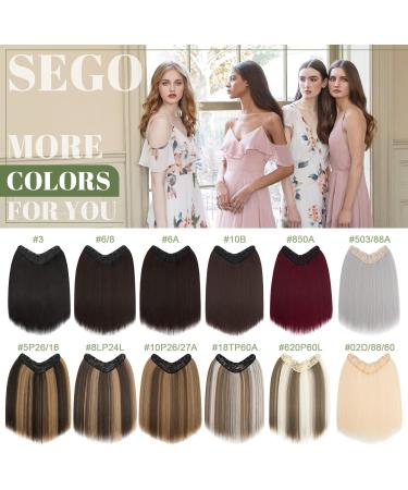 SEGO One Piece With 5 Clips 3/4 Full Head Standard Weft Synthetic Straight Hairpiece U-Shaped Clip in Hair Extensions 18 Inch Dark Black 18 Inch Dark Black - Buy Online on GoSupps.com
