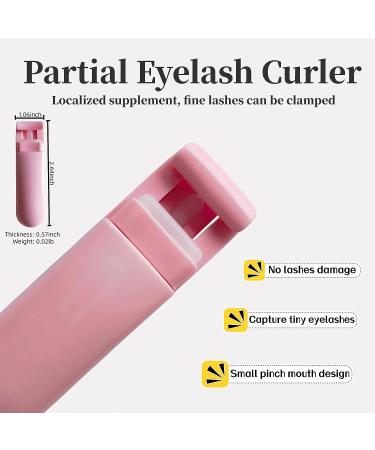Whalrace Portable Eyelash Curler Set - Long Lasting Natural Curls for Women - Pink Round Design - Buy Online on GoSupps.com