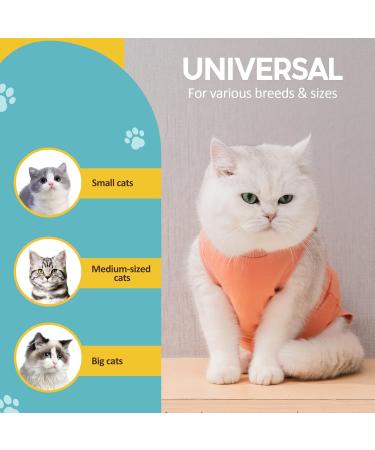 Avont Cat Recovery Suit | Post Surgery Kitten Onesie for Abdominal Wounds - Coral (M) - Buy Online on GoSupps.com