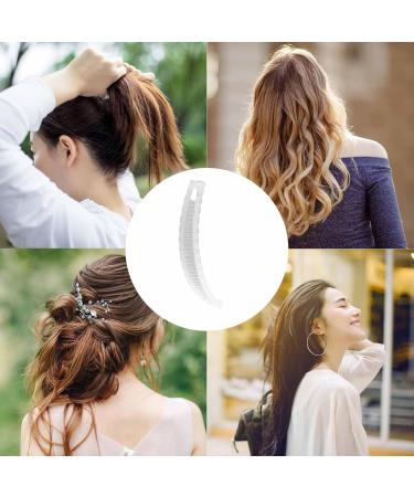Banana Hair Clip - Fashion Fishtail Hair Clip | Vintage Clincher Combs Clamp Grip | Hair Clincher Combs | Fishtail Hair Clip Ponytail Banana Clip For Thick Hair Straight Hair Curly Hair Transparent - Buy Online on GoSupps.com