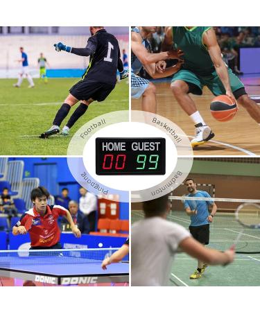 GAN XIN Portable Electronic Scoreboard with Remote | 1-99 Digital Score Keeper for Volleyball, Basketball, Football, and More - 1.8inch Red+Green - Buy Online on GoSupps.com