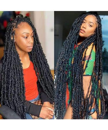 36 Inch Butterfly Locs Crochet Hair 5 Packs 1B - Distressed Faux Locs for Black Women - Pre-looped Boho Locs for Natural Messy Look - Buy Online on GoSupps.com