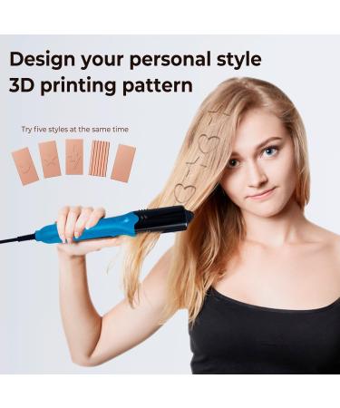 Hair Crimper & 3D Hair Stamper - 5 Interchangeable Plates for Festival Styles | Keratin & Argan Oil Infused Crimping Iron - Buy Online on GoSupps.com