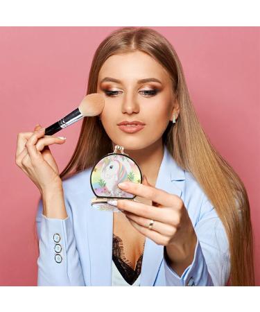 Vnurnrn Flower Unicorn Makeup Mirror - Compact Handbag & Travel Folding Pocket Mirror - Buy Online on GoSupps.com