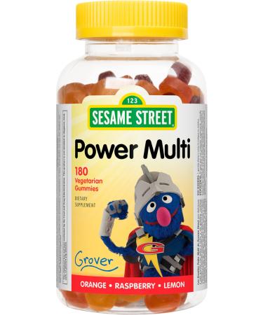 Sesame Street Multivitamin Gummies for Kids 2+ 1 Per Day 6 Month Supply Vitamin B6 B12 C D3 and Zinc Free of Dairy Gelatin Peanut and Gluten Non-GMO Immune Support 180 Vegetarian Gummies