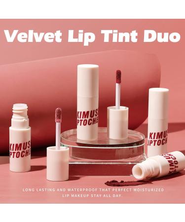 KIMUSE Velvet Lip Tint Duo - High Pigment, Long Lasting & Waterproof Lip Stain - Paraben-Free & Not Animal Tested - Wild Rose - Buy Online on GoSupps.com