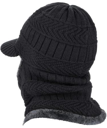 TAGVO Winter Knitted Balaclava Beanie Hat for Cycling Ski Mask - Universal Size, Black/Gray - Buy Online on GoSupps.com