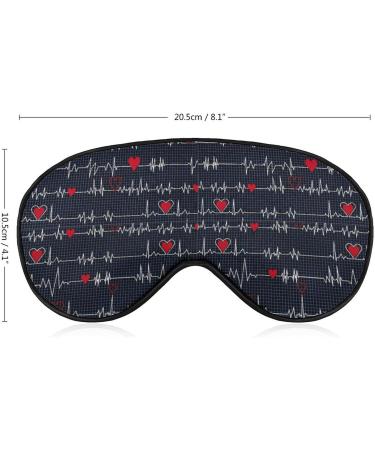 Adjustable Heart Beat Sleep Mask Eye Cover for Men and Women - Blocks Light for Better Sleep and Travel - Comfortable Blindfold with Adjustable Strap - Buy Online on GoSupps.com
