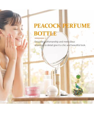 Beaupretty Vintage Peacock Perfume Bottle - Elegant Green Crystal Essential Oil & Fragrance Decor - Buy Online on GoSupps.com