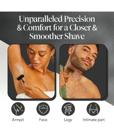 Kitsch Double Edge Safety Razor - Reusable Razor for Men & Women Includes 5 Refills Extra-Long Handle Silicone Cap - Perfect Travel Essential in Black - Buy Online on GoSupps.com