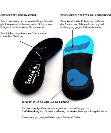 Soxundis Comfort Insoles for Work & Everyday Life - Soft Orthopedic Shoe Inserts for Men & Women Size M (40-42) - Buy Online on GoSupps.com