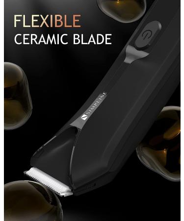 Men's Body Hair Trimmer with LED Light | Waterproof Electric Groin Hair Trimmer for Men | Includes 3 Guard Combs and Charging Dock - Buy Online on GoSupps.com