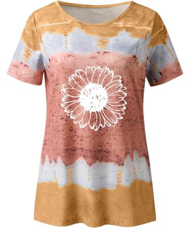 Women's T-Shirt Summer Women's Blouse Short Sleeve Floral Print T-Shirt Clothing Woman Basic Shirt Pullover Crew Neck Clothes T-Shirt Tops Casual Plain Tops Women's Blouse Khaki XL - Buy Online on GoSupps.com