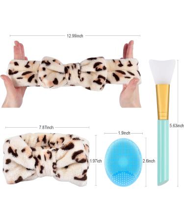 4 Pack Spa Headband MORGLES Facial Makeup Headband Bowknot Hair Bands Cosmetic Headband with 1pcs Face Mask Brush 1pcs Silicone Face Scrubbers for Women Washing Face Skincare Style 1 - Buy Online on GoSupps.com