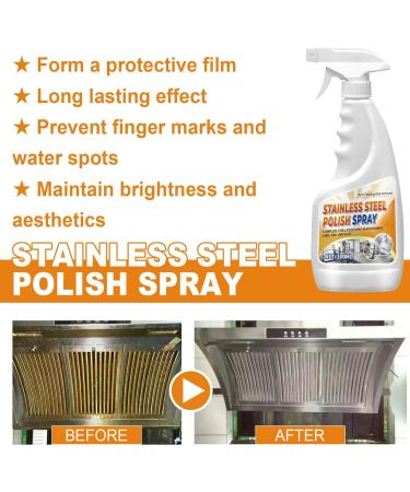 Stainless Steel Polish Spray Kitchen Counter Grease And Rust Cleaner Spray | Stainless Maintenance Agent Kitchen Grease Cleaner Rust Cleaner Spray For Stove Tableware Faucet Utoya - Buy Online on GoSupps.com