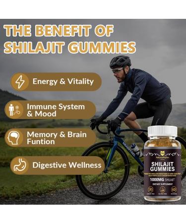 Nature's Rhythm Shilajit Gummies 1000mg with Fulvic Acid | 60 Gummies for Energy & Immunity Support for Men & Women | Rich in 80+ Trace Minerals Vegan Non-GMO - Buy Online on GoSupps.com