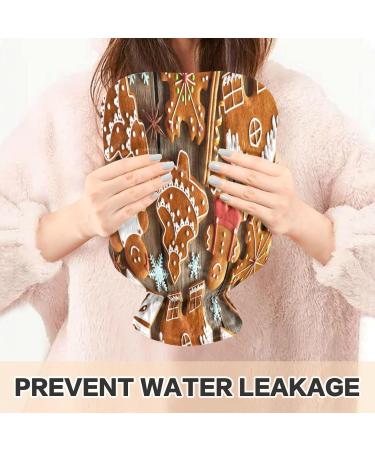 KCLDECI 2L Hot Water Bottle with Cover - Gingerbread Man Design Perfect for Foot Warmer Pain Relief & Christmas Decor - Hot & Cold Therapy - Buy Online on GoSupps.com