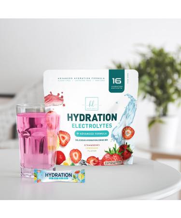 Electrolytes Powder Packets - Sugar-Free Electrolyte Packets for Fast Hydration & Recovery Support - High Impact Electrolyte Powder Drink Mix with Vitamin C - Tasty Strawberry Lemon Flavor (16 Pack) 3.36 Ounce (Pack of 1) - Buy Online on GoSupps.com
