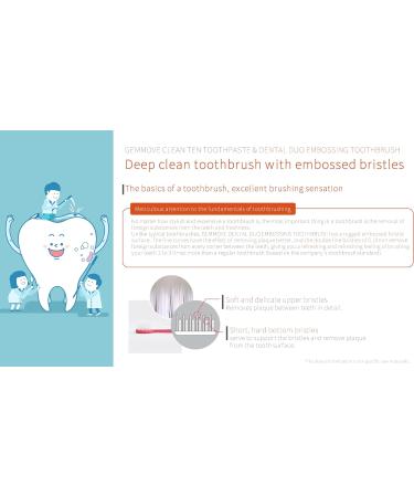 Gemmove Dental Duo Toothbrushes - Anti-Bacterial Embossed Bristles Family Pack of 8 | International Shipping Available - Buy Online on GoSupps.com