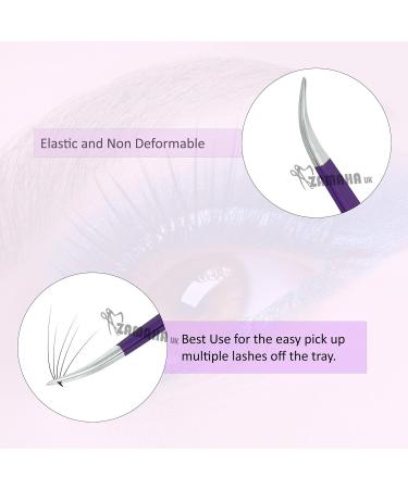 ZAMAHA UK Lash Extension Tweezers | Japanese Stainless Steel | Boot Shape Curved | 3D 4D 6D Angled Tip | Purple Precision Tools | Pack of 2 - Buy Online on GoSupps.com