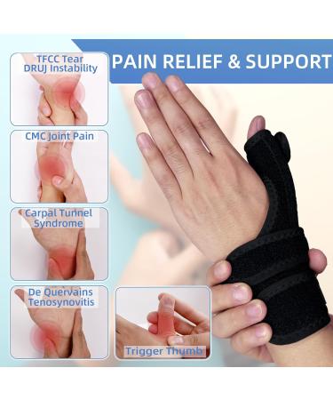 Thumb Brace Left Hand - TFCC Wrist Support for De Quervains Carpal Tunnel Arthritis & Tendonitis - Night Relief for Trigger Thumb & Ulnar Pain - Buy Online on GoSupps.com