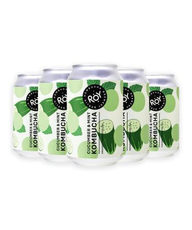 Roy Cucumber & Mint Kombucha Bio 24 doses 330 ml organic Kombucha with cucumber and mint taste handmade in our Berlin brewery vegan gluten-free lactos-free 24 Pack including 6.00 Pfand Cucumber & Mint 330 ml (24 Pack)))