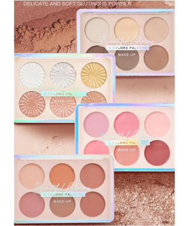 Highlight Brightening Makeup disk - highlight blush eye shadow nose Shadow MATTE BRILLANT 6 colors multi-use flake contour Makeup disk (C01) - Buy Online on GoSupps.com
