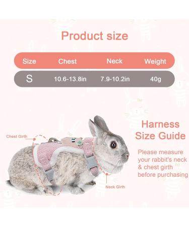 Adjustable Rabbit Leash Set - 2 Breathable Harnesses for Rabbits Hamsters & Cats - Soft & Comfortable - Available in Pink & Gray - Buy Online on GoSupps.com